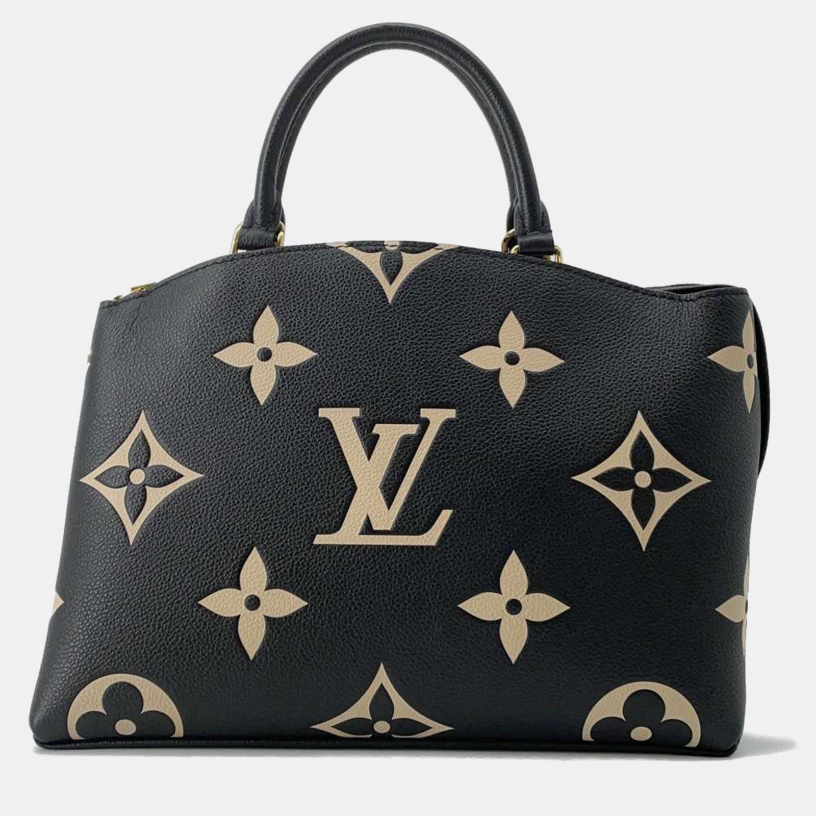 Louis Vuitton Schwarze Petit Palais-Einkaufstasche aus schwarzem Monogram Giant Empreinte-Leder