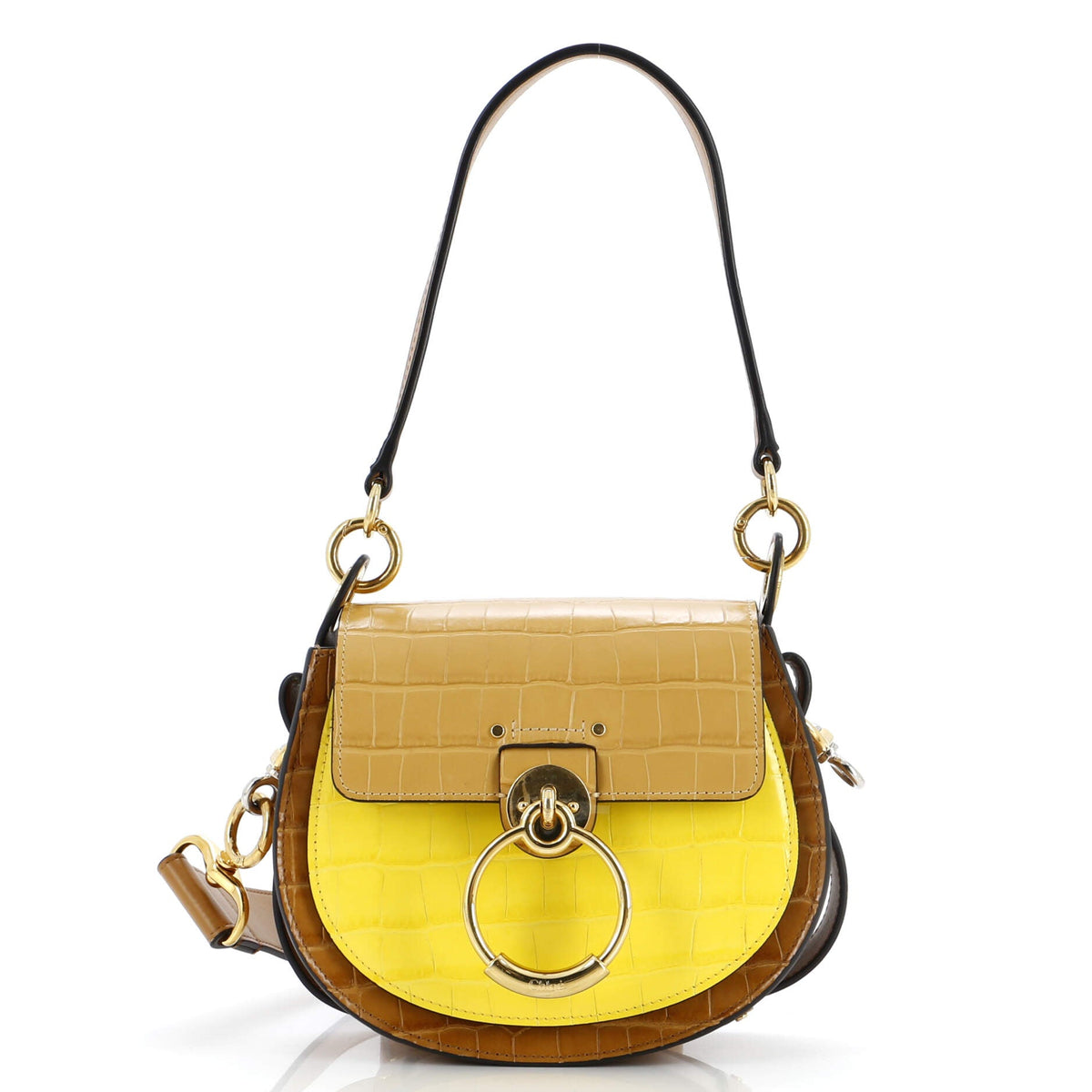 Chloe CHLOE Tess Bag Crocodile Embossed Leather Small