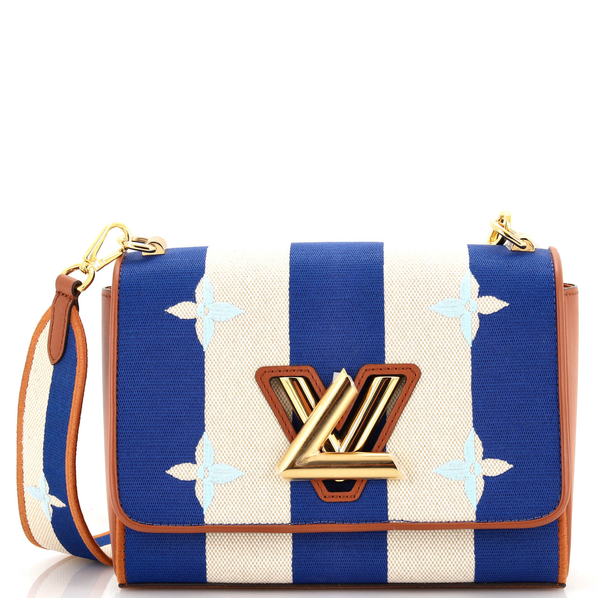Louis Vuitton Twist Handbag Limited Edition Embroidered Stripe Canvas MM