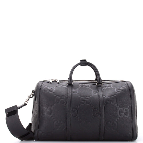 GUCCI Duffle Bag Jumbo GG Embossed Leather Large