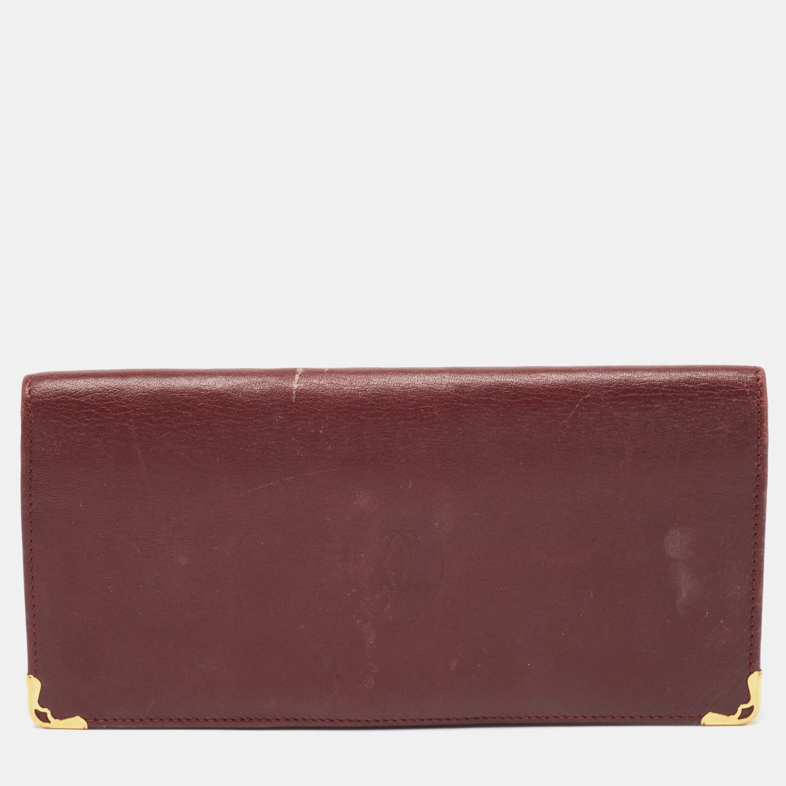 Cartier Burgundy Leather Must de Long Bifold Wallet