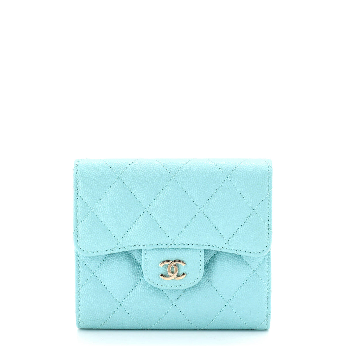 Chanel CHANEL CC Compact Classic Flap Wallet Quilted Caviar