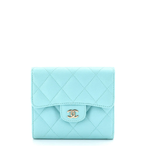 CHANEL CC Compact Classic Flap Wallet Quilted Caviar