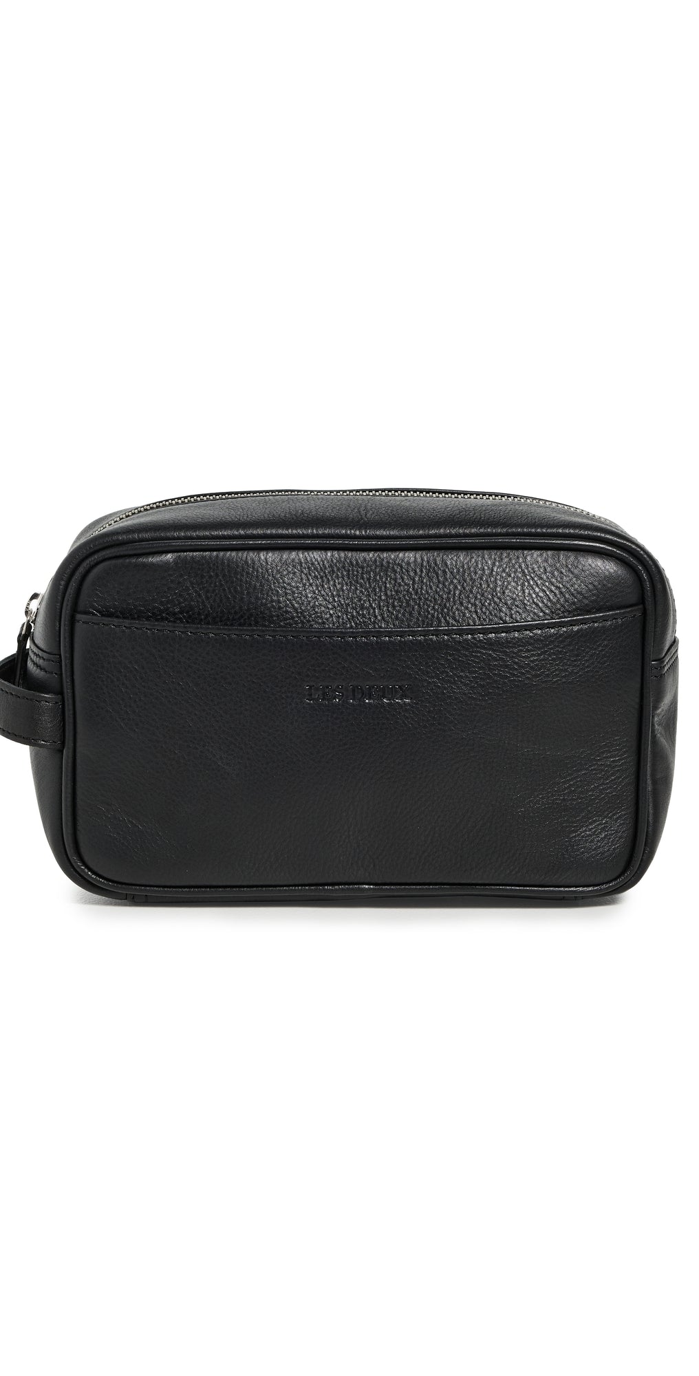 Boss Les Deux Faux Leather Wash Bag Black/Black One Size