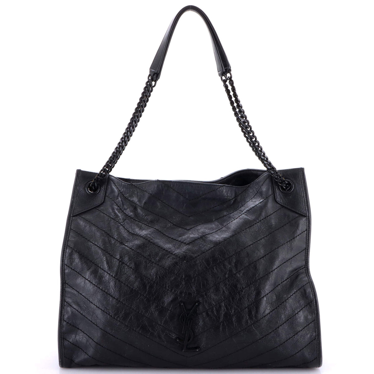 Saint Laurent Niki Shopping Tote Matelasse Chevron Leather Large