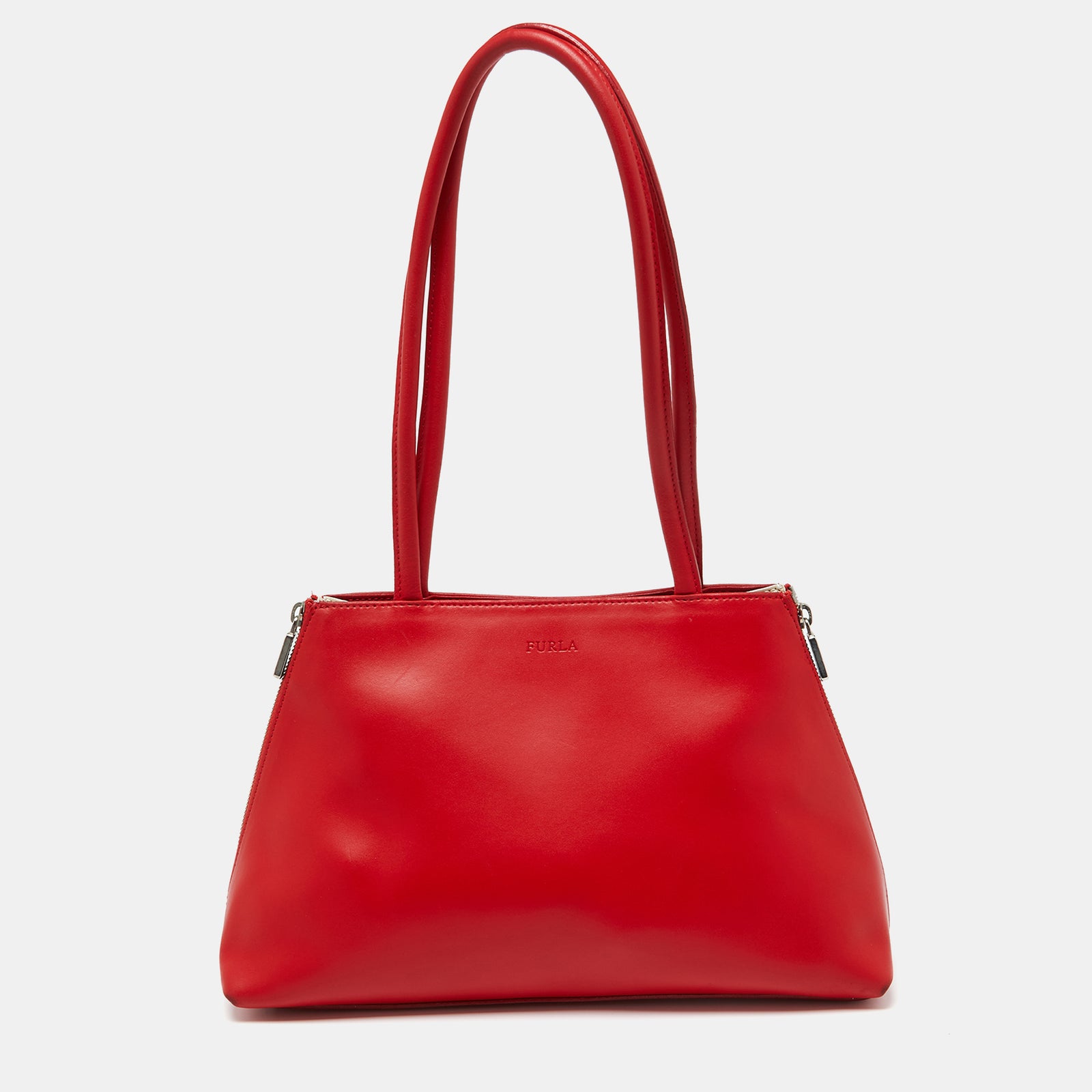 Furla Red Leather Shoulder Bag