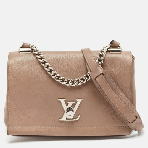 Beige Leather Lockme II BB Bag