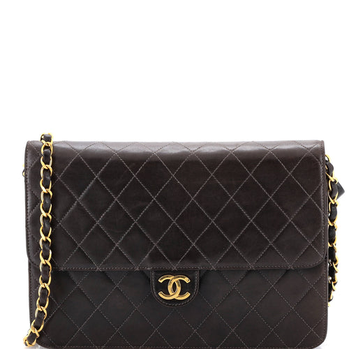 CHANEL Vintage Clutch with Chain Quilted Leather Medium