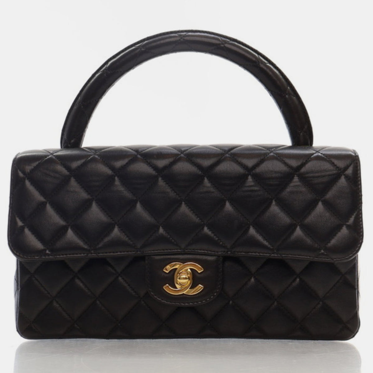 Chanel Black Lambskin Medium Kelly Flap Bag