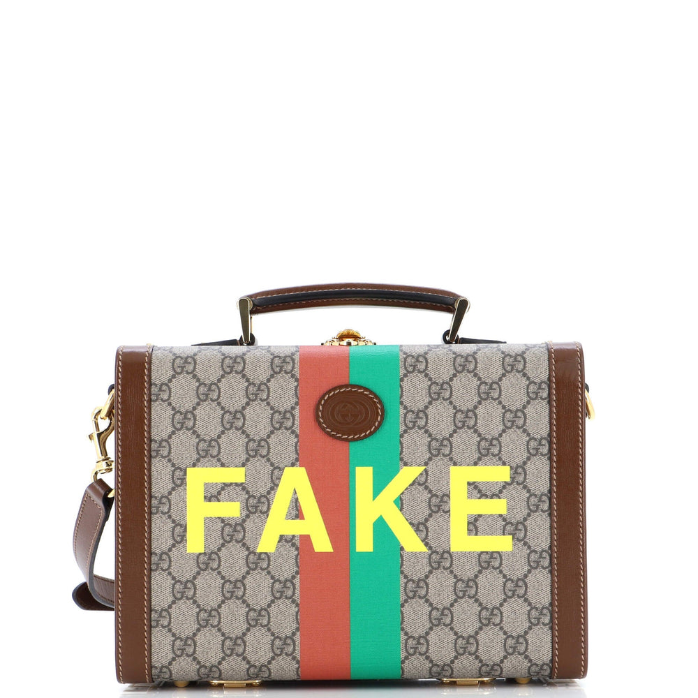 GUCCI Fake/Not Beauty Case Printed GG Coated Canvas