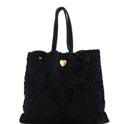 Beatrice Tote Bag Crochet Lace Jacquard Large