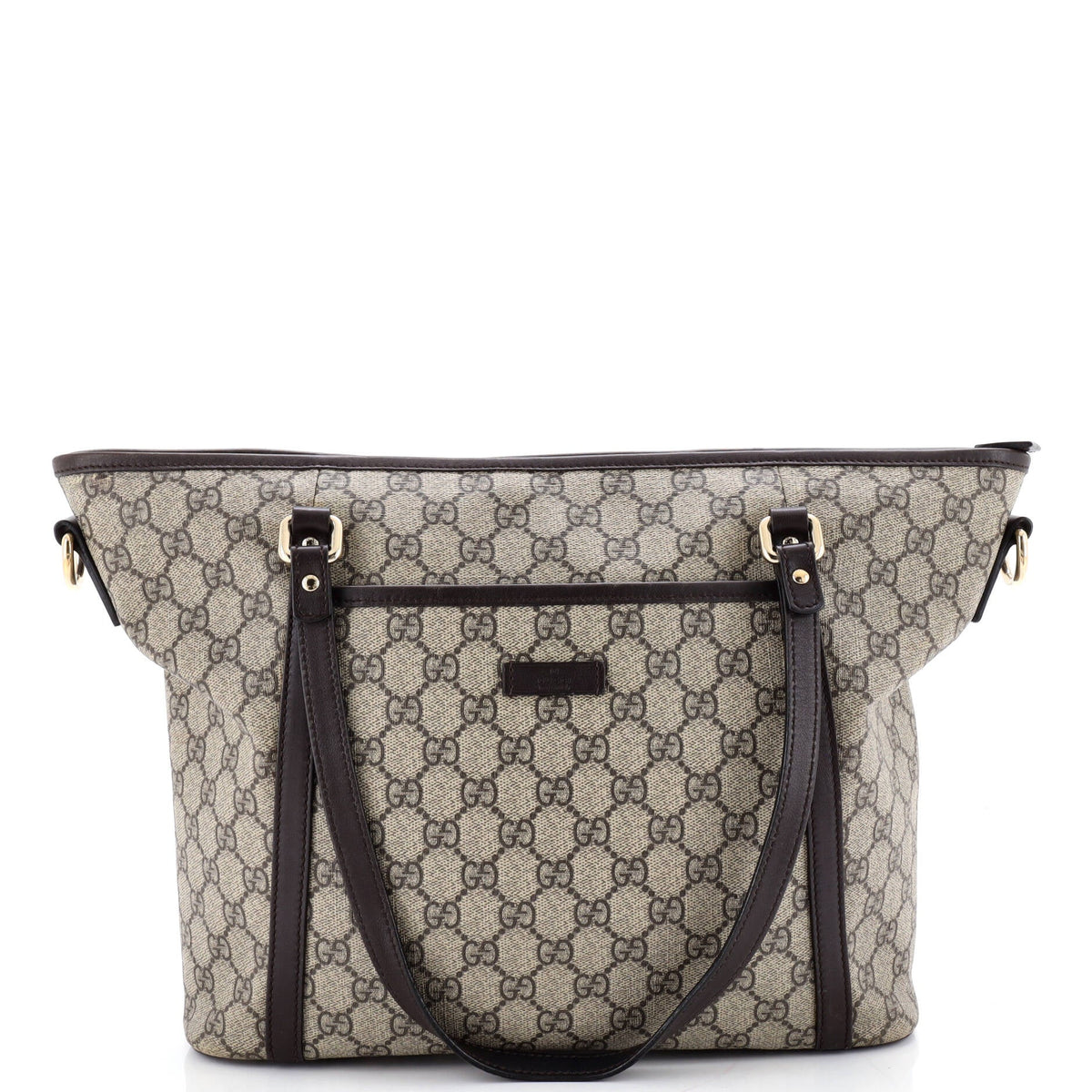 Gucci GUCCI Front Pocket Convertible Tote GG Coated Canvas Medium