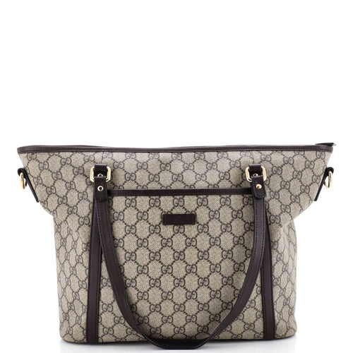 GUCCI Front Pocket Convertible Tote GG Coated Canvas Medium