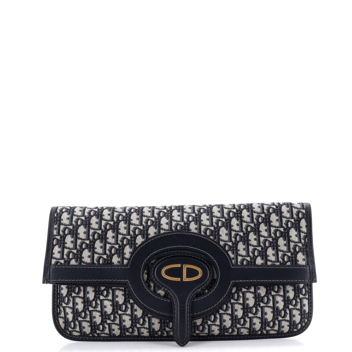 Christian Dior Fold Over Clutch Oblique Canvas
