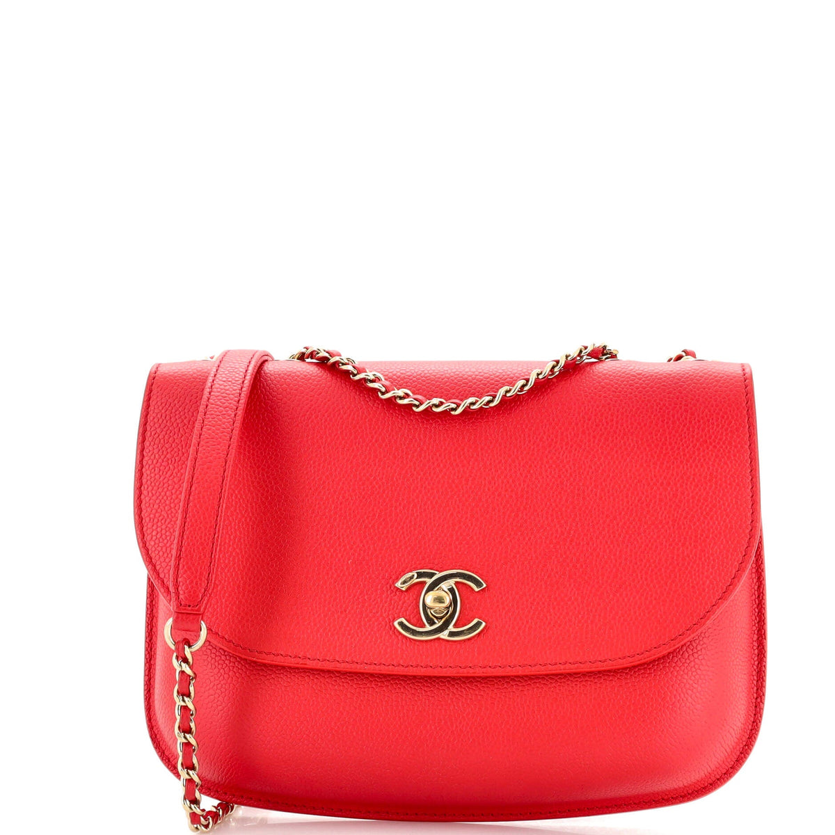 Chanel CHANEL Curved CC Flap Messenger Caviar Small