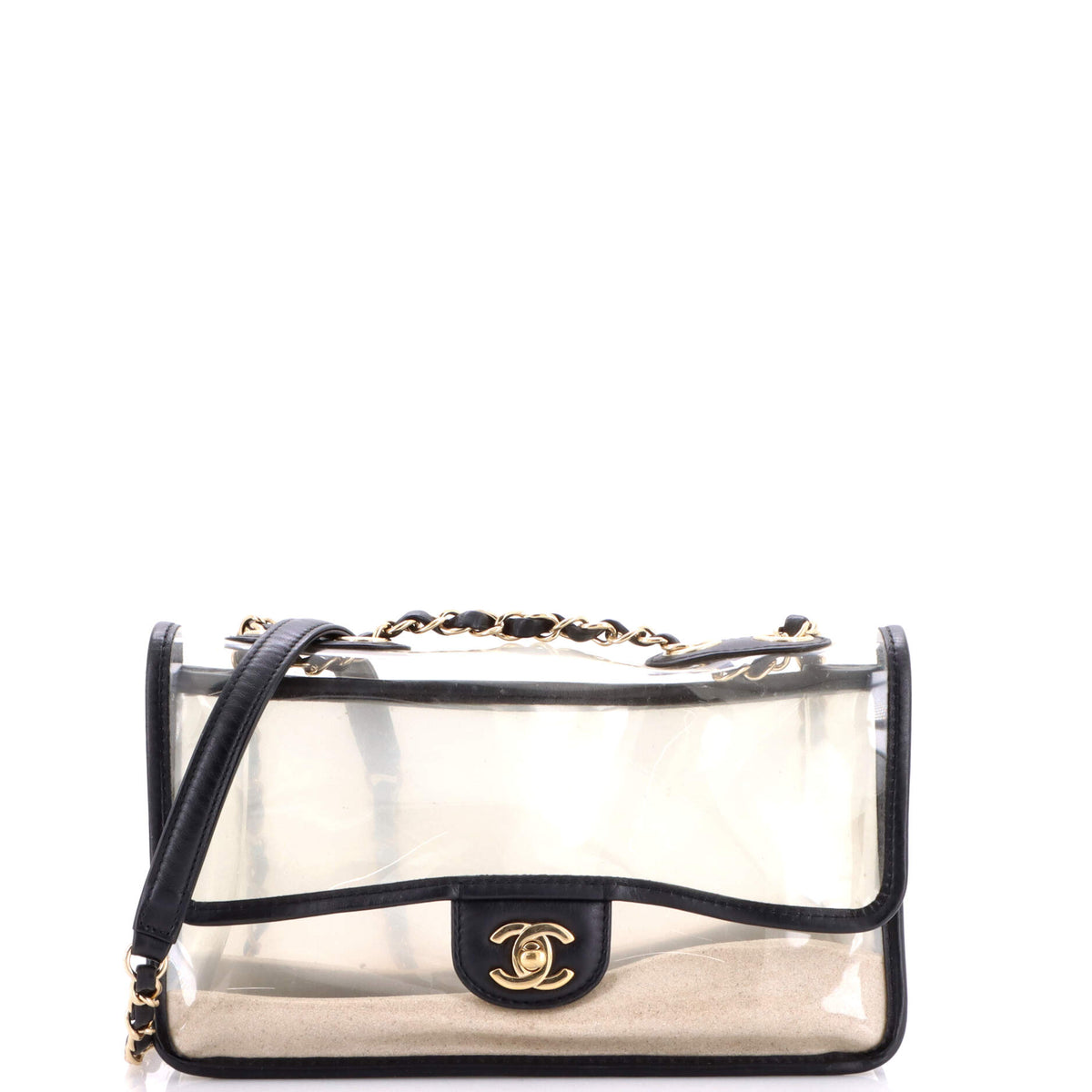 Chanel CHANEL Sand By The Sea Flap Bag PVC with Lambskin Medium