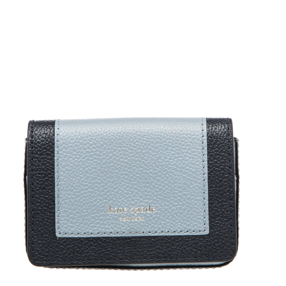 Kate Spade Zweifarbiges Kartenetui „Margaux“ aus blauem Leder