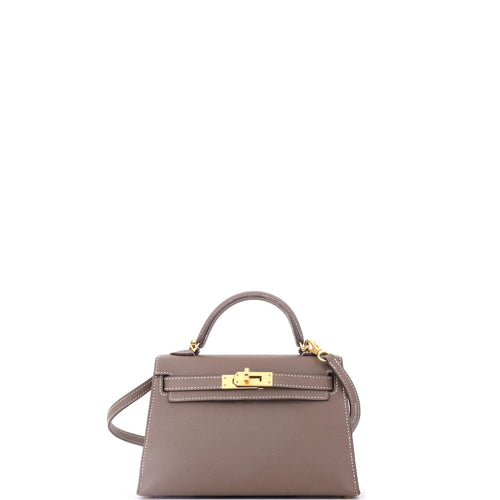 Kelly Mini II Bag Grey Epsom with Gold Hardware 20