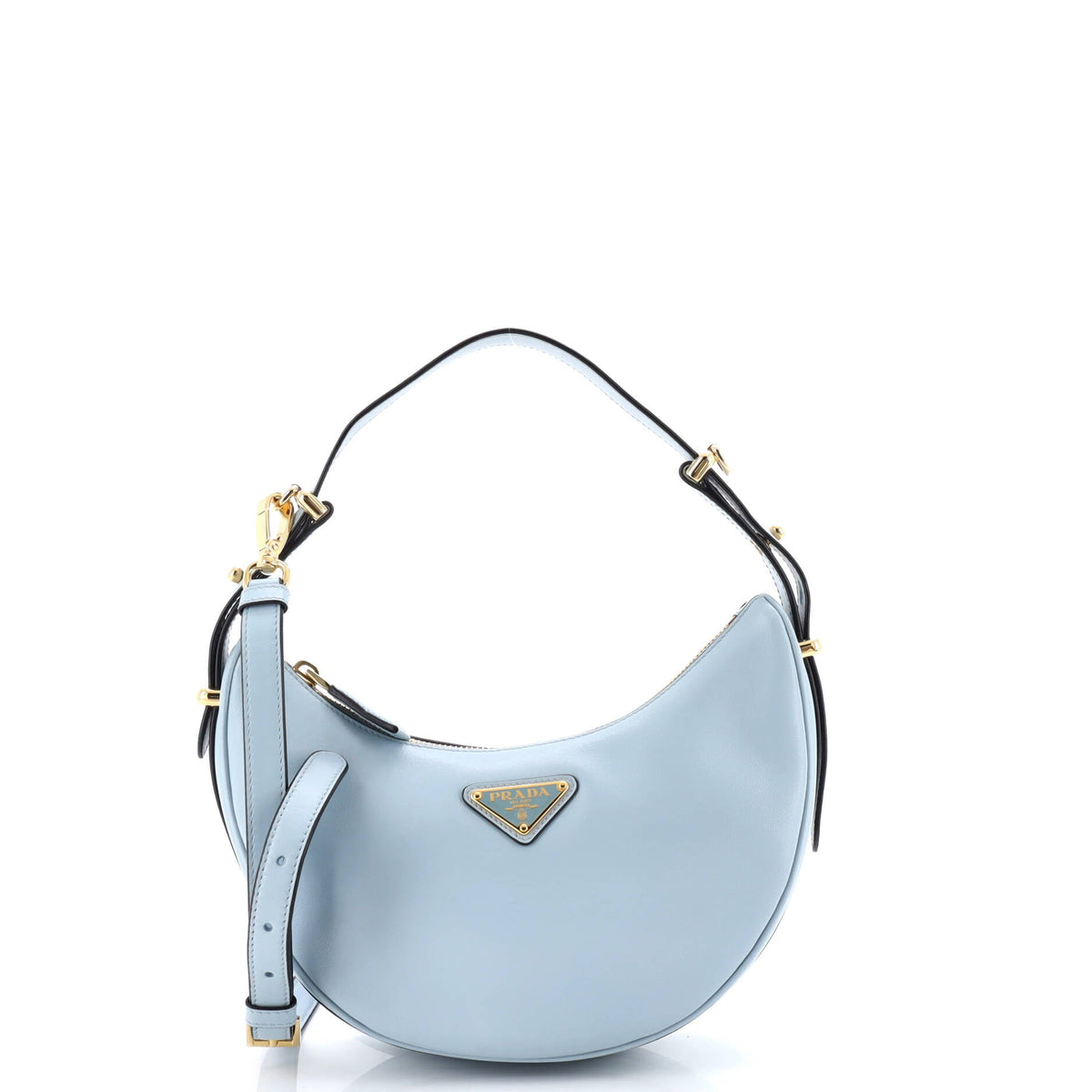 Prada PRADA Arque Half Moon Hobo Leather Small
