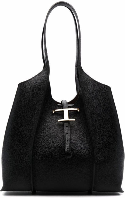 Women's Grained Leather Tote Bag in Black | Size UNICA | XBWTSBA0200Q8E