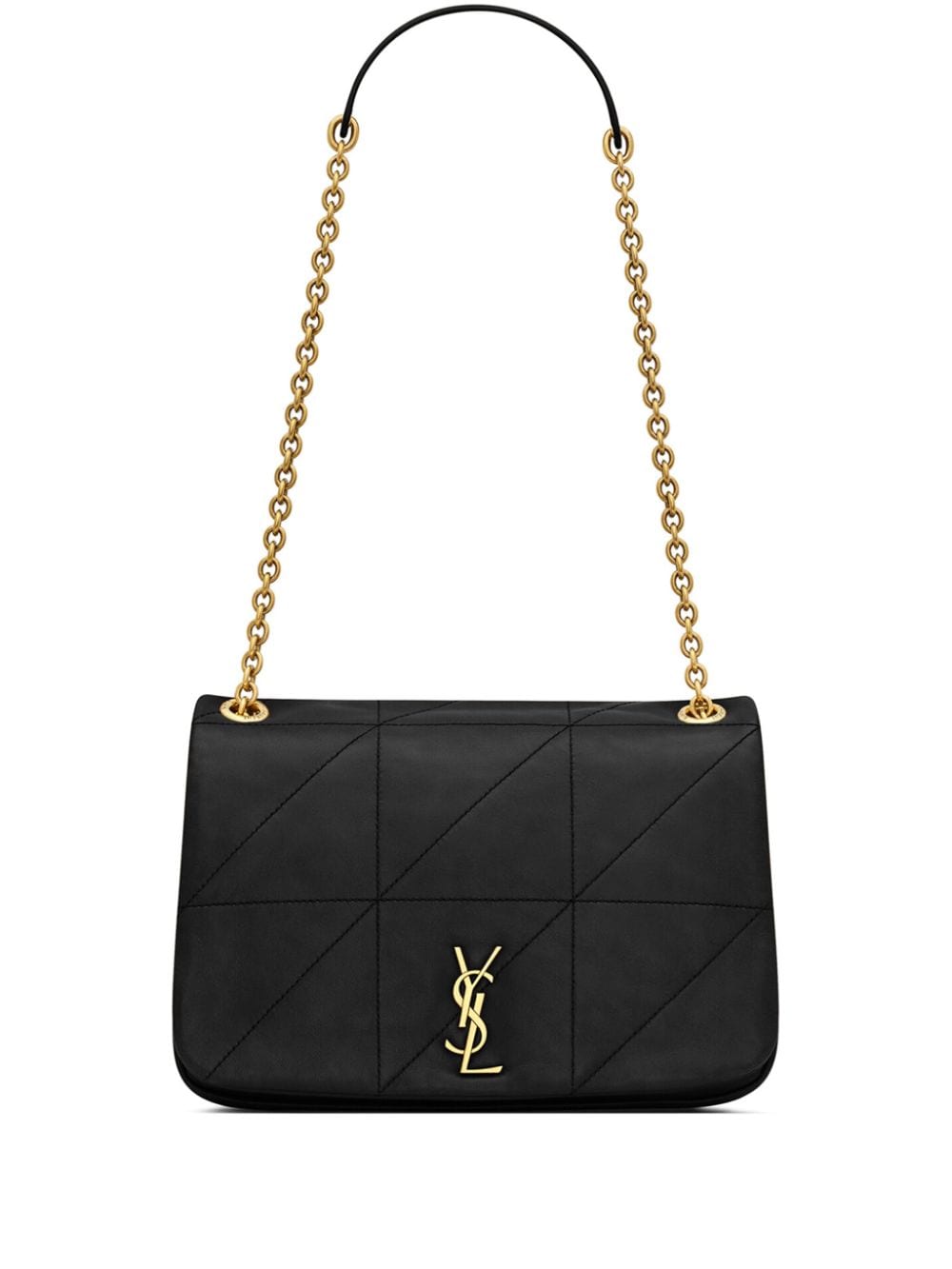 Saint Laurent Women's Ysl Bo Jamie Black Bag With Golden Logo in Nero | 763475AAB3210001000