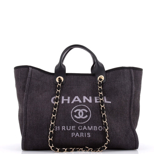 CHANEL Deauville Tote Raffia Medium