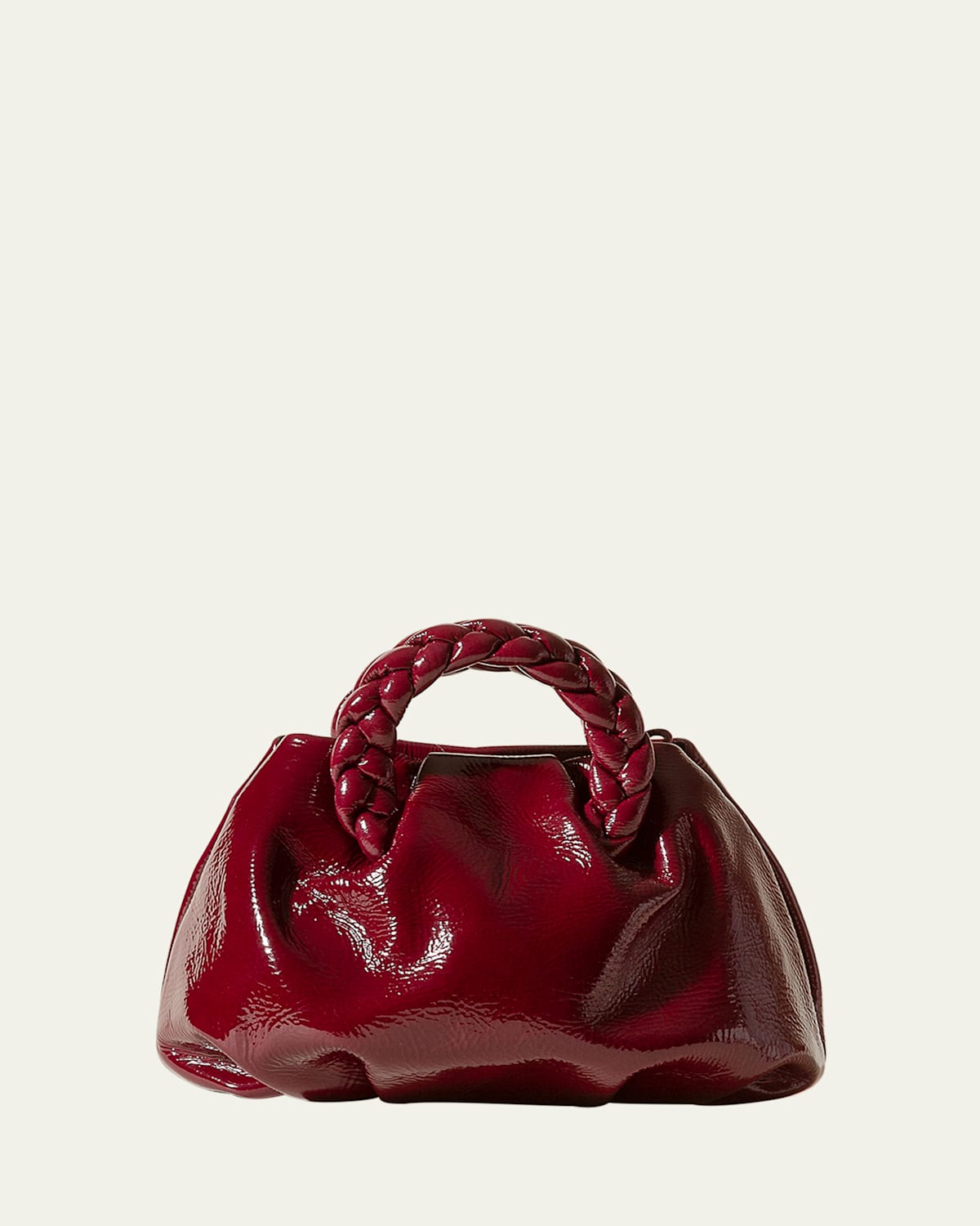 Hereu Bombon Crinkled Glossy Leather Crossbody Bag