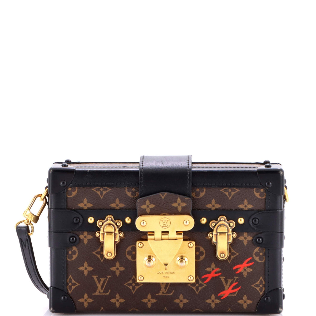 Louis Vuitton Petite Malle Handbag Monogram Canvas