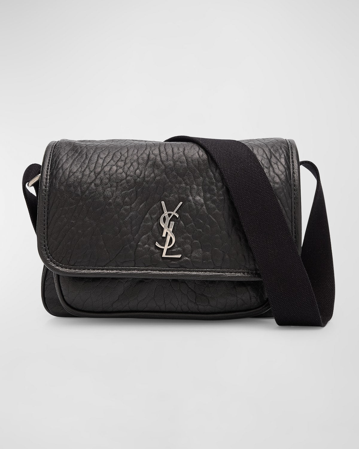 Saint Laurent Men's Niki Small Messenger Bag in Grained Lambskin