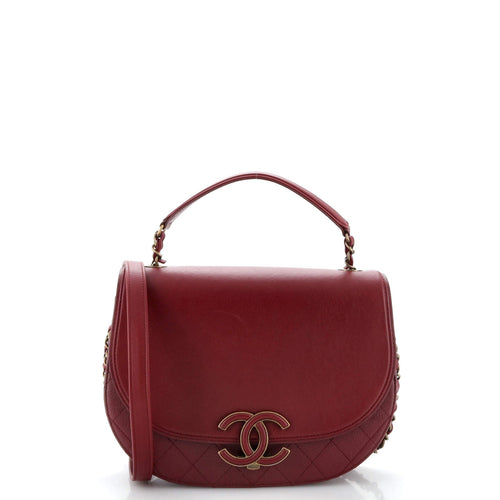 CHANEL Coco Curve Flap Messenger Calfskin and Quilted Goatskin Medium