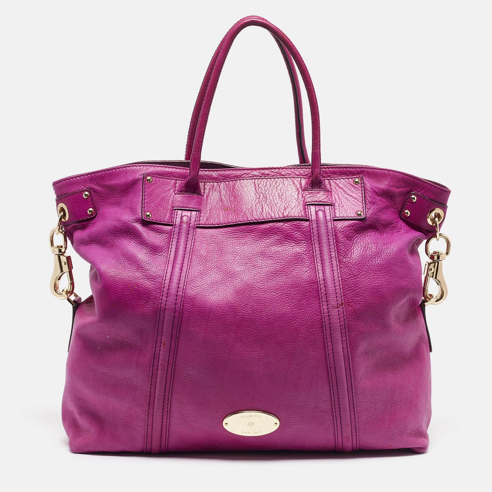 Mulberry Lilafarbene North South Abigail Tote aus Leder