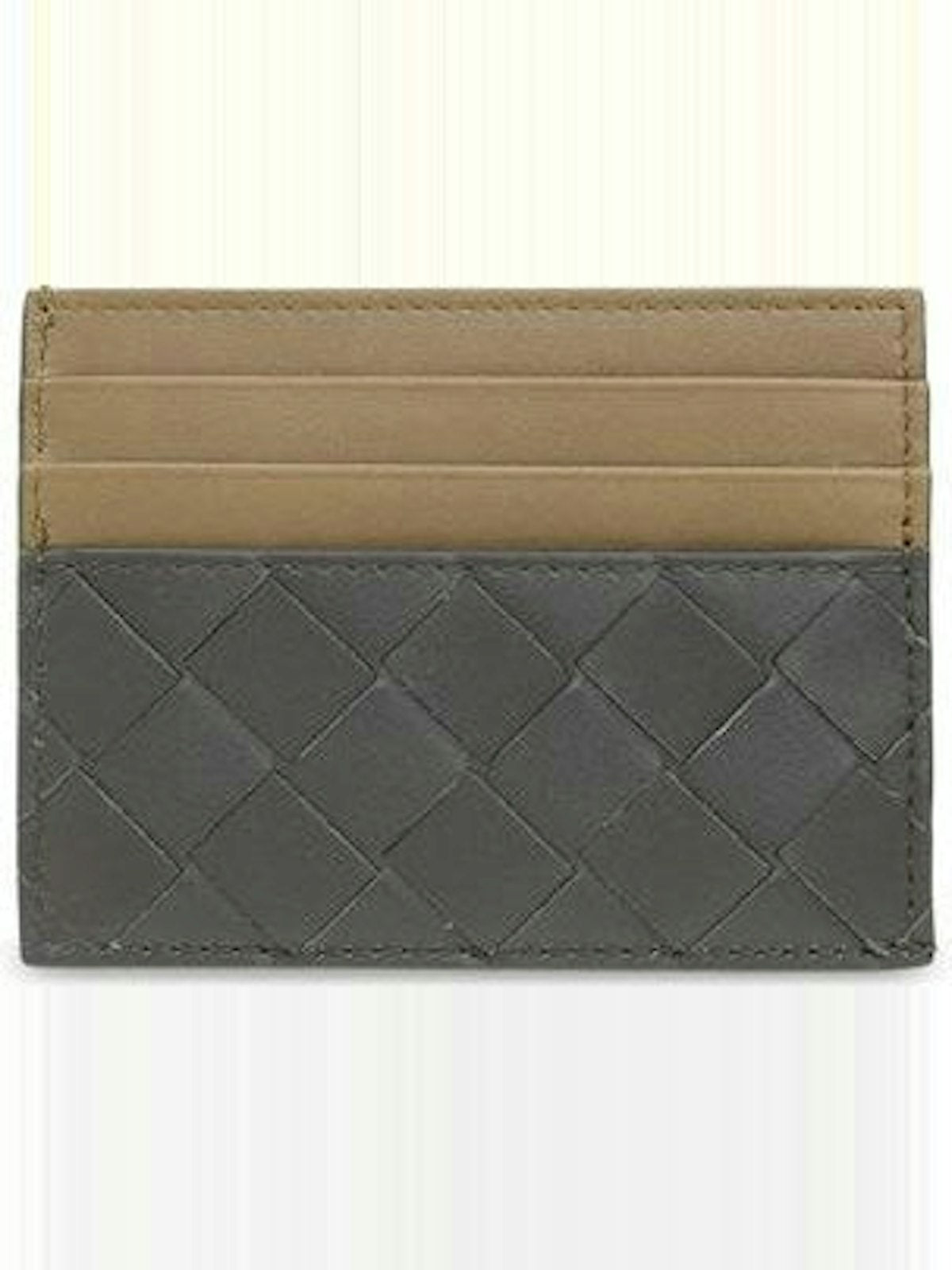 Bottega Veneta Men's Intrecciato Leather Card Holder in Grey | Size UNICA | 749449VCPQ5