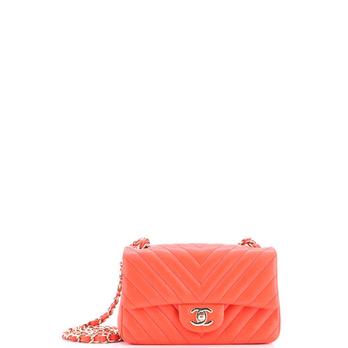 CHANEL Classic Single Flap Bag Chevron Lambskin Mini