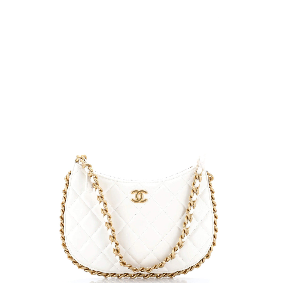 Chanel CHANEL CC Chain Around Hobo Quilted Lambskin