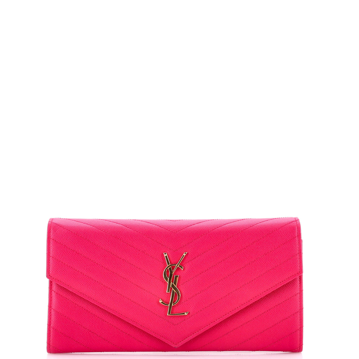 Saint Laurent Classic Monogram Flap Document Organizer Wallet Matelasse Chevron Leather Large