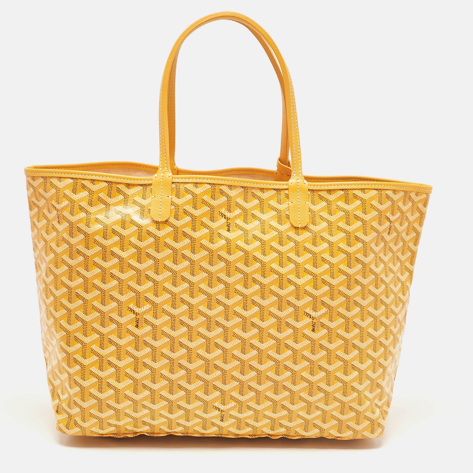 Goyard Gelbe Saint Louis PM Tote aus beschichtetem Canvas und Leder von Goyardine