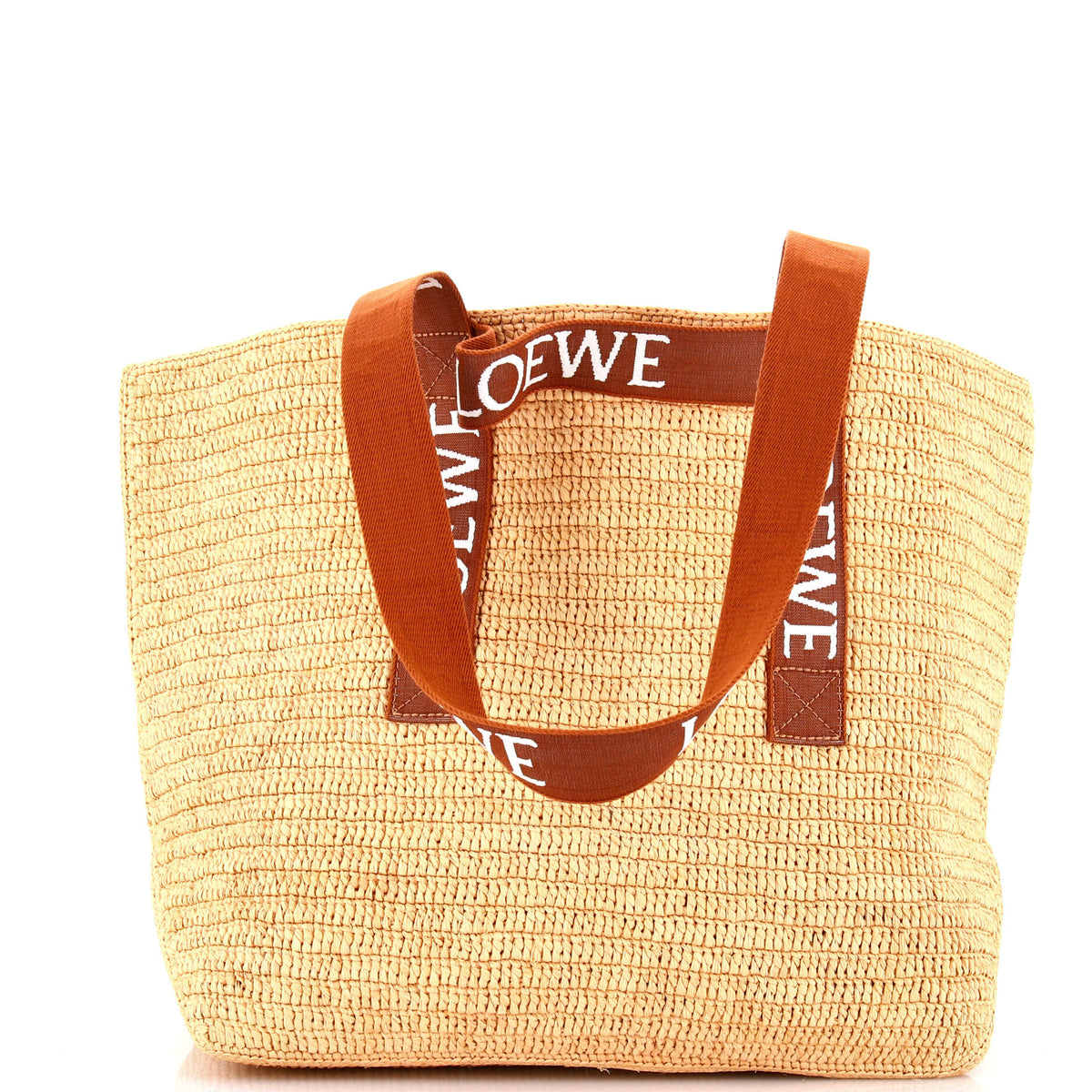 Loewe LOEWE Fold Logo Strap Tote Raffia Large