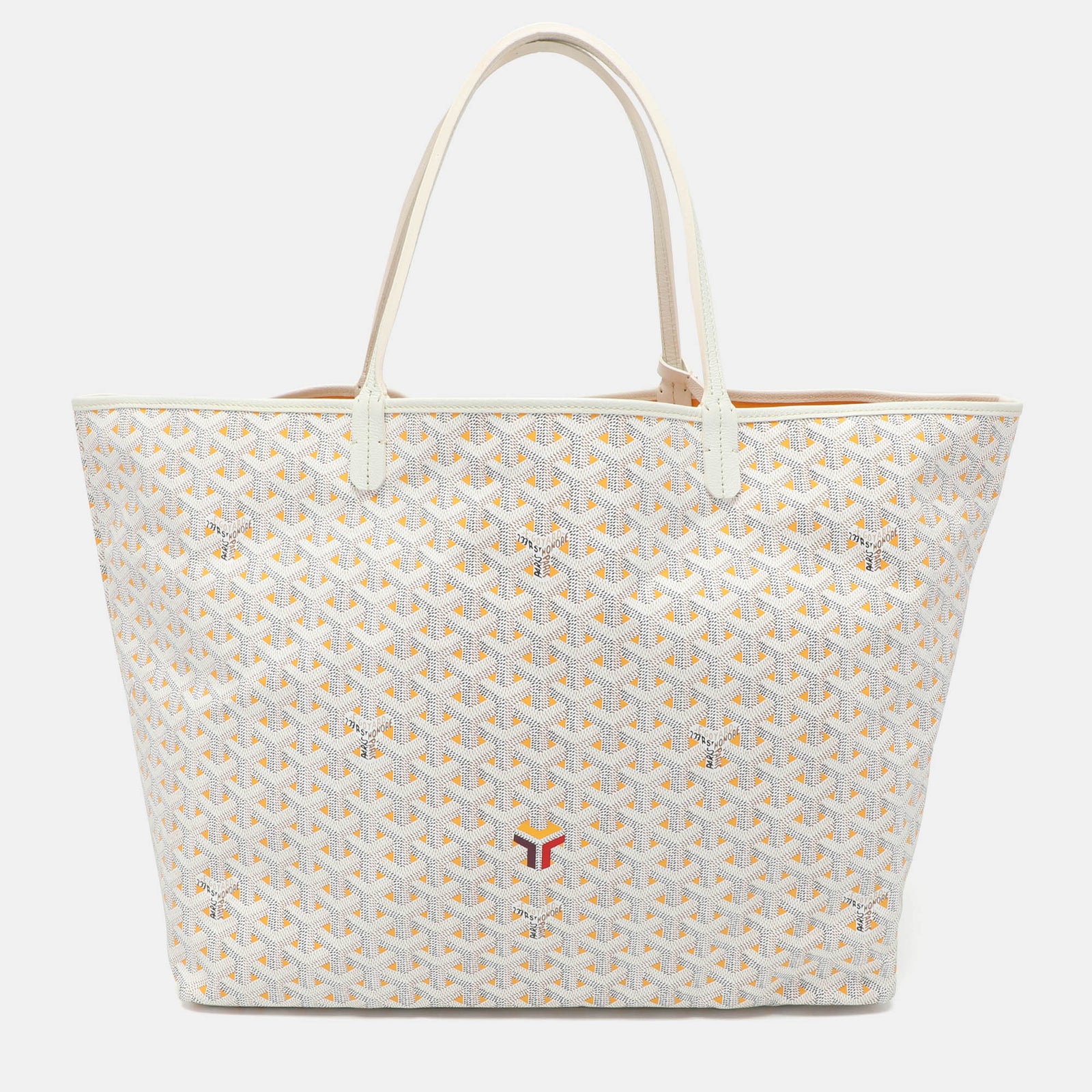 Goyard Weiße Saint Louis Claire Voie GM-Tasche aus beschichtetem Canvas und Leder mit Goyardine-Motiv