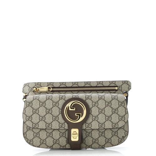 GUCCI Blondie Flap Pocket Belt Bag GG Coated Canvas