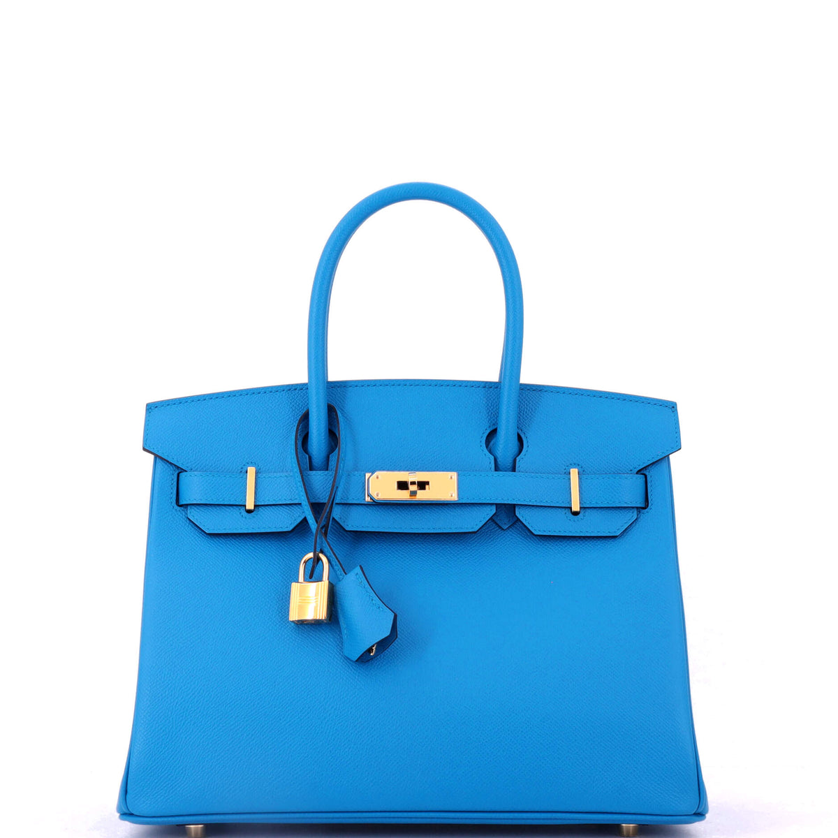 Herm?s Birkin Handbag Bleu Zanzibar Epsom with Gold Hardware 30