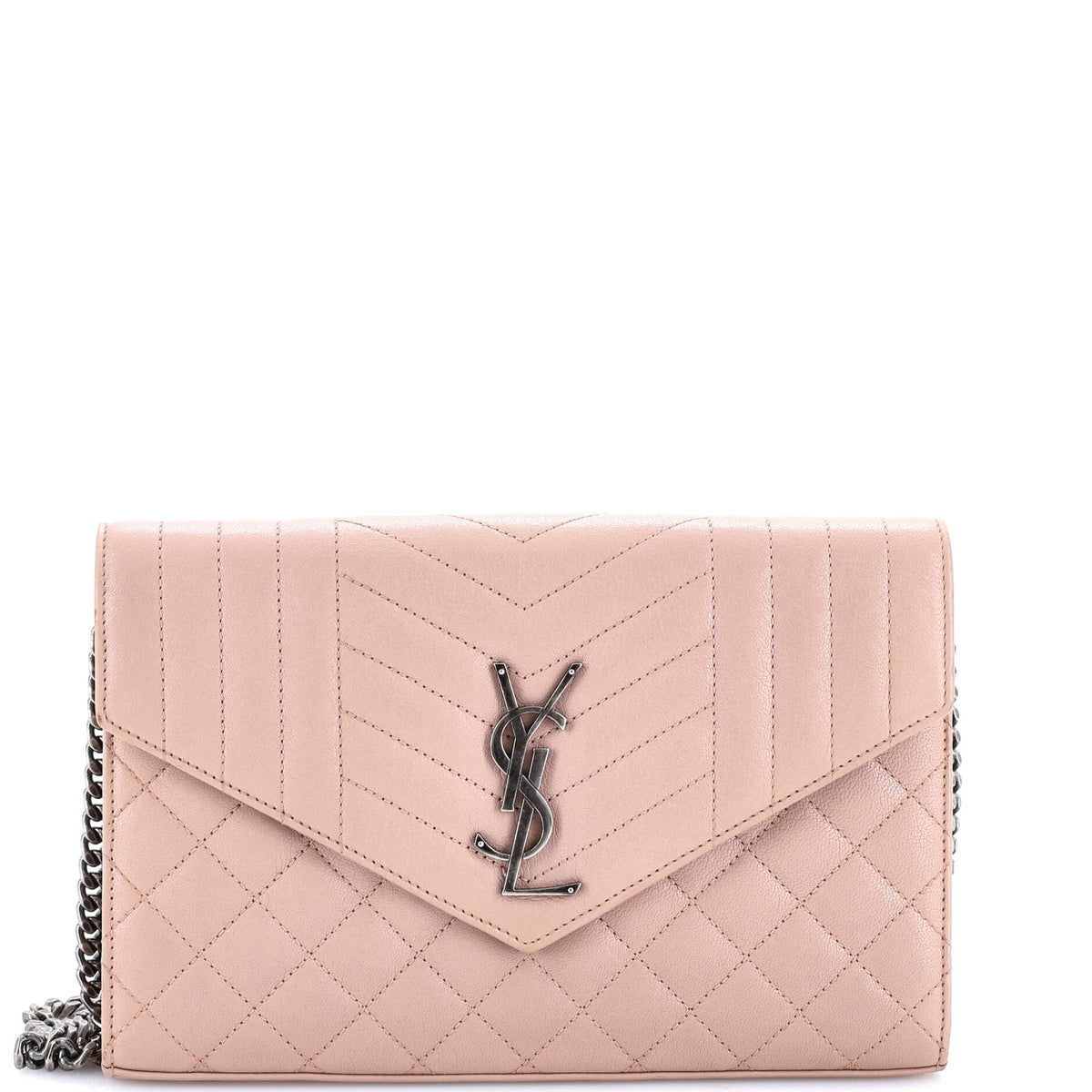 Saint Laurent Classic Monogram Envelope Satchel Mixed Matelasse Leather Medium