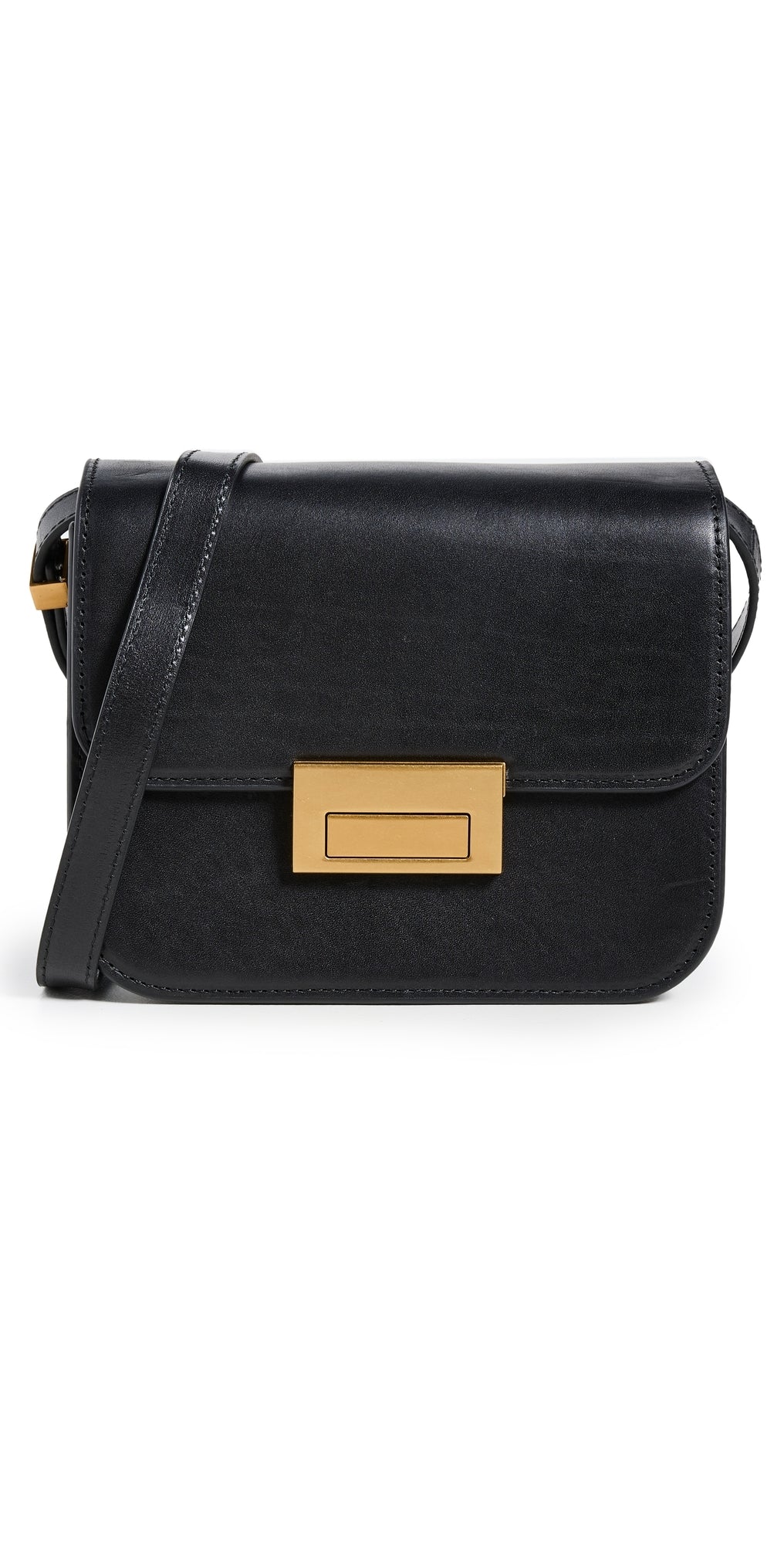 Loeffler Randall Desi Leather Flap Crossbody Bag Black One Size