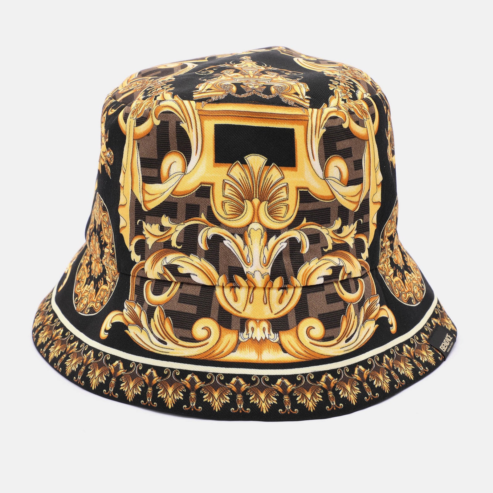 Fendi X Versace Multicolor FF Baroque Print Silk Bucket Hat