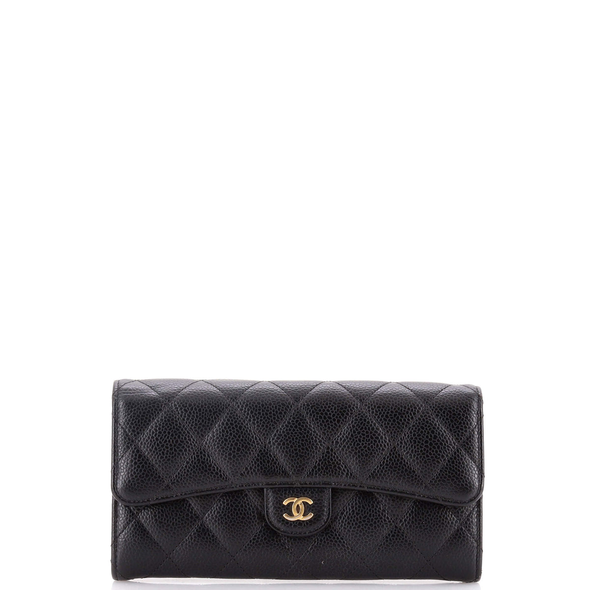 Chanel CHANEL L-Flap Wallet Quilted Caviar Long
