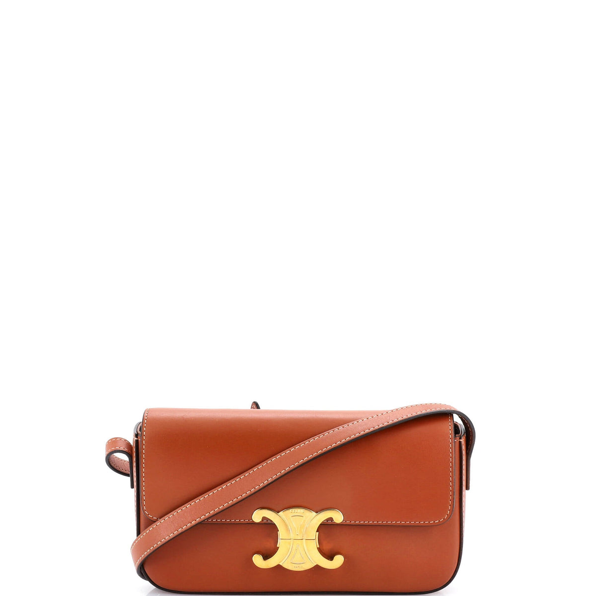 Celine CELINE Triomphe East-West Shoulder Bag Smooth Calfskin