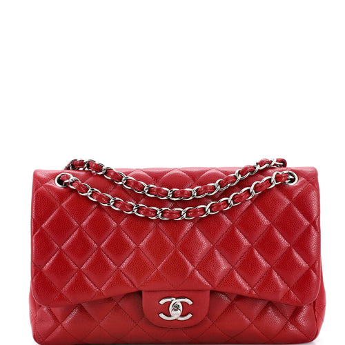CHANEL Classic Double Flap Bag Quilted Caviar Jumbo