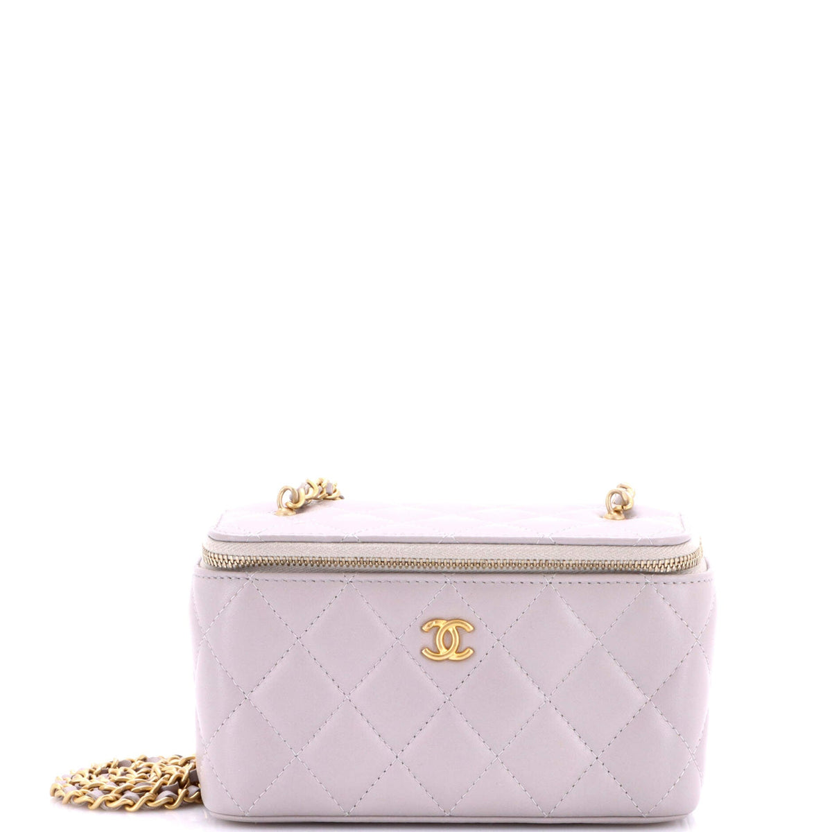 Chanel CHANEL Pearl Crush Vanity Case with Chain Quilted Lambskin Small