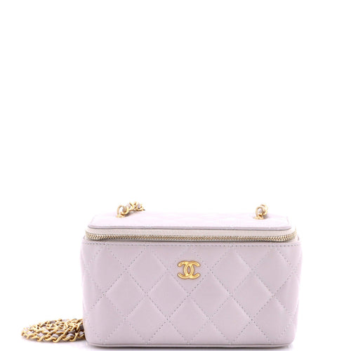CHANEL Pearl Crush Vanity Case with Chain Quilted Lambskin Small