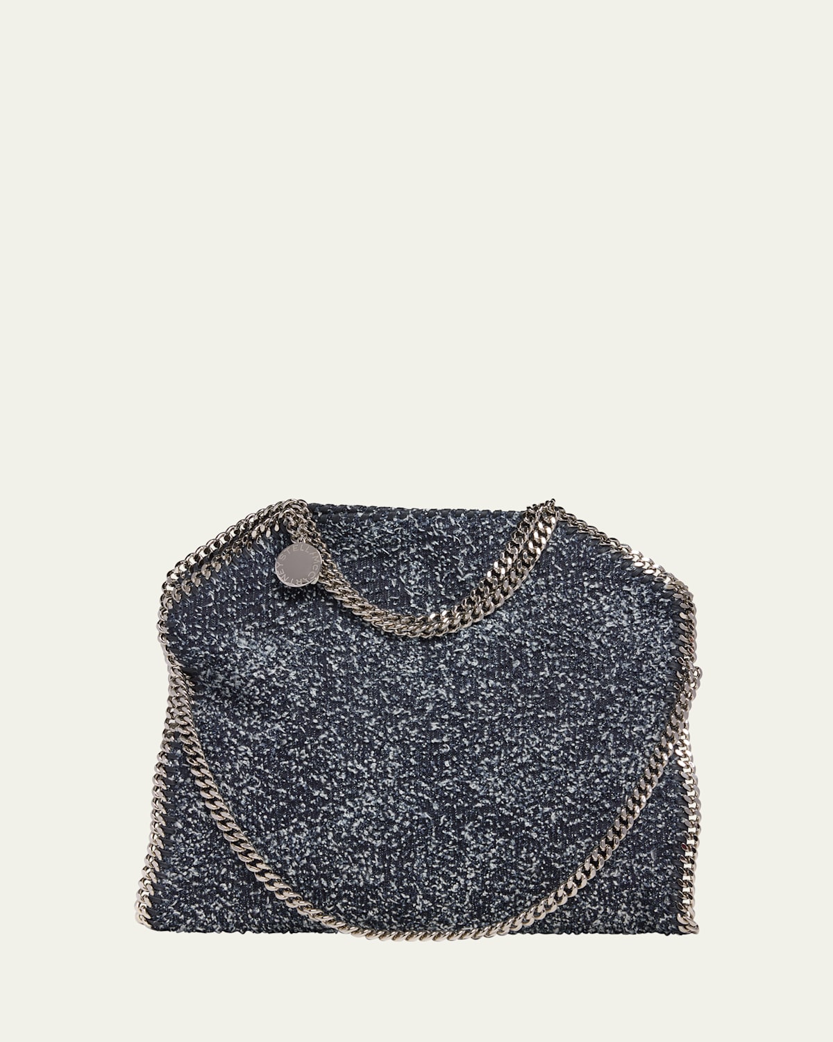 Stella McCartney Falabella Chain Eco Denim Tweed Tote Bag