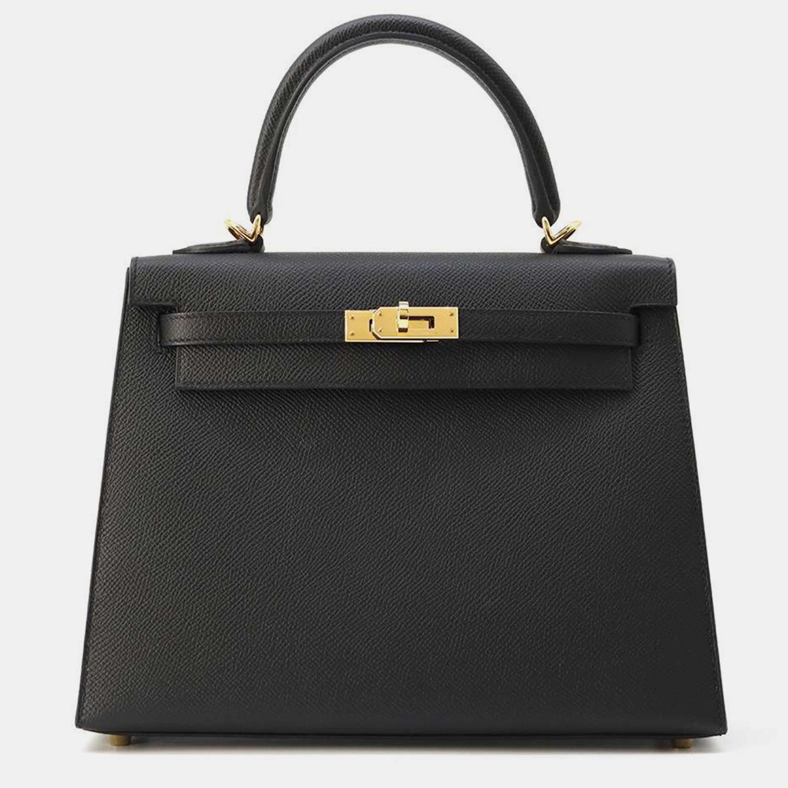 Herm?s Schwarze Epsom Kelly Sellier Tasche Größe 25